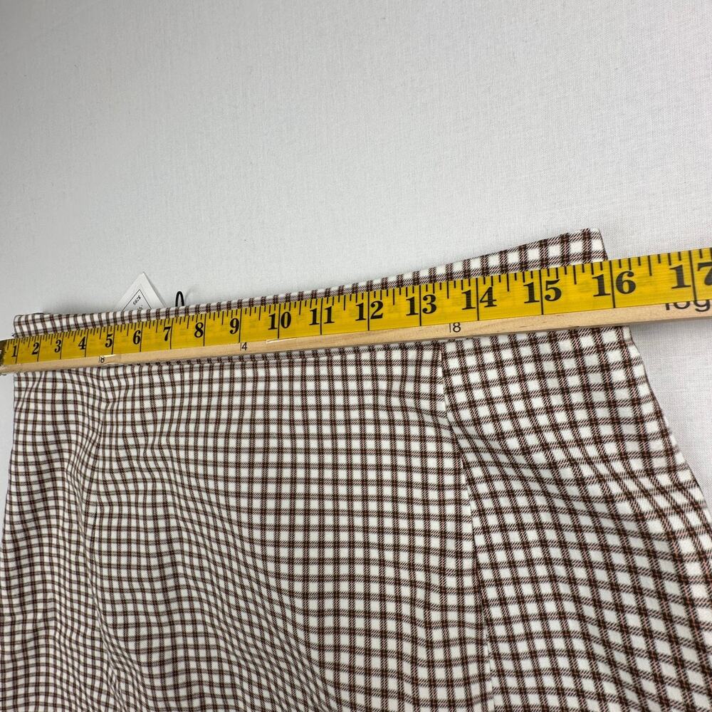 Theory Staple Wrap Skirt Ivory Multi Grid‎ Stretch Women's Size 10 - Picture 3 of 8